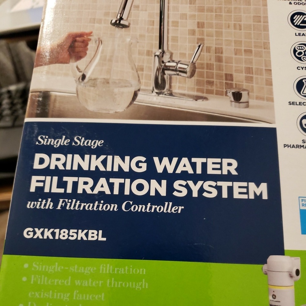 Drinking Water Filtration System GE GXK185KBL Single Stage With Controller NEW